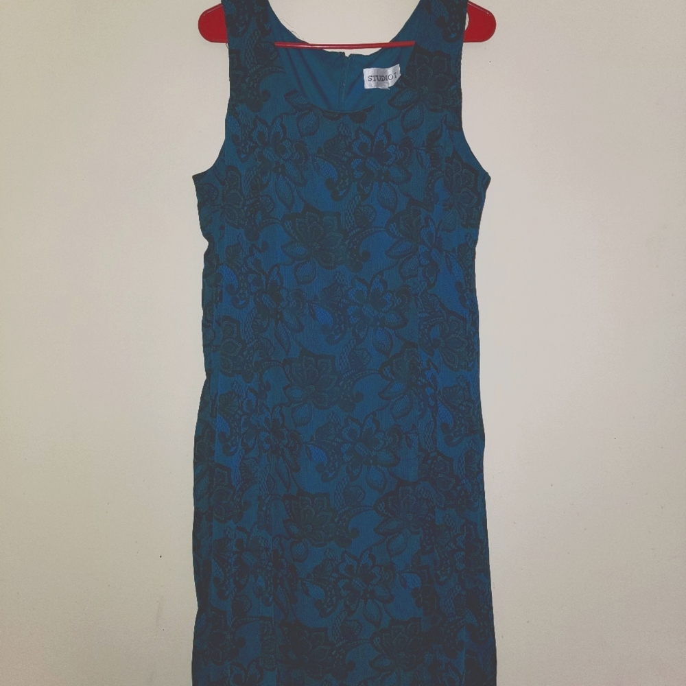 Y2K Retro 90's  Studio I Green/Black sleeveless dress